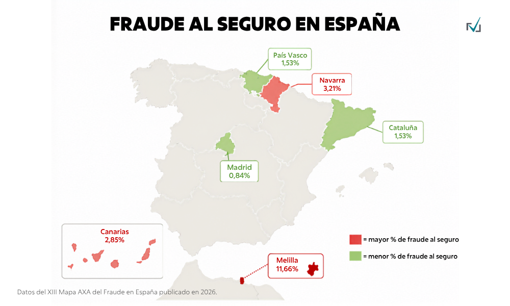 mapa del fraude al seguro en España